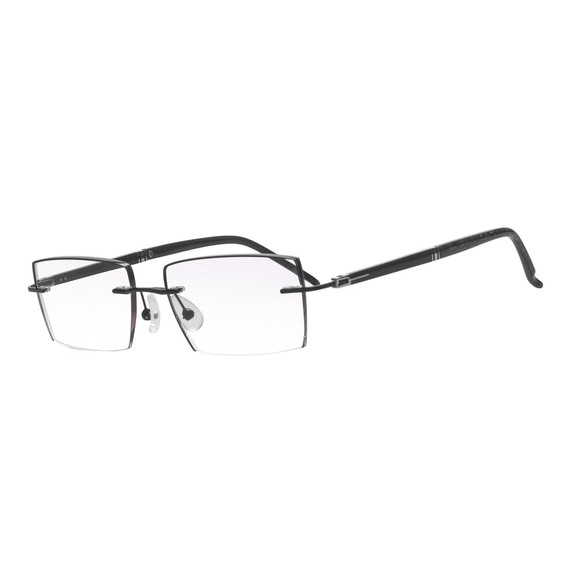 Rocky Rectangle Rimless Glasses