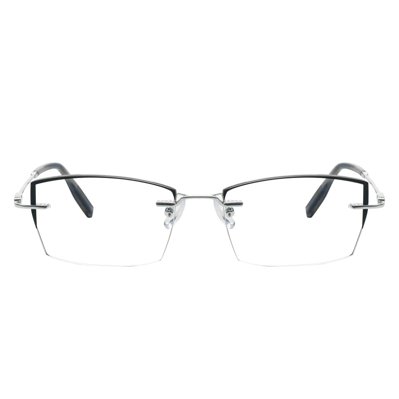 Demetrius Rectangle Rimless Glasses