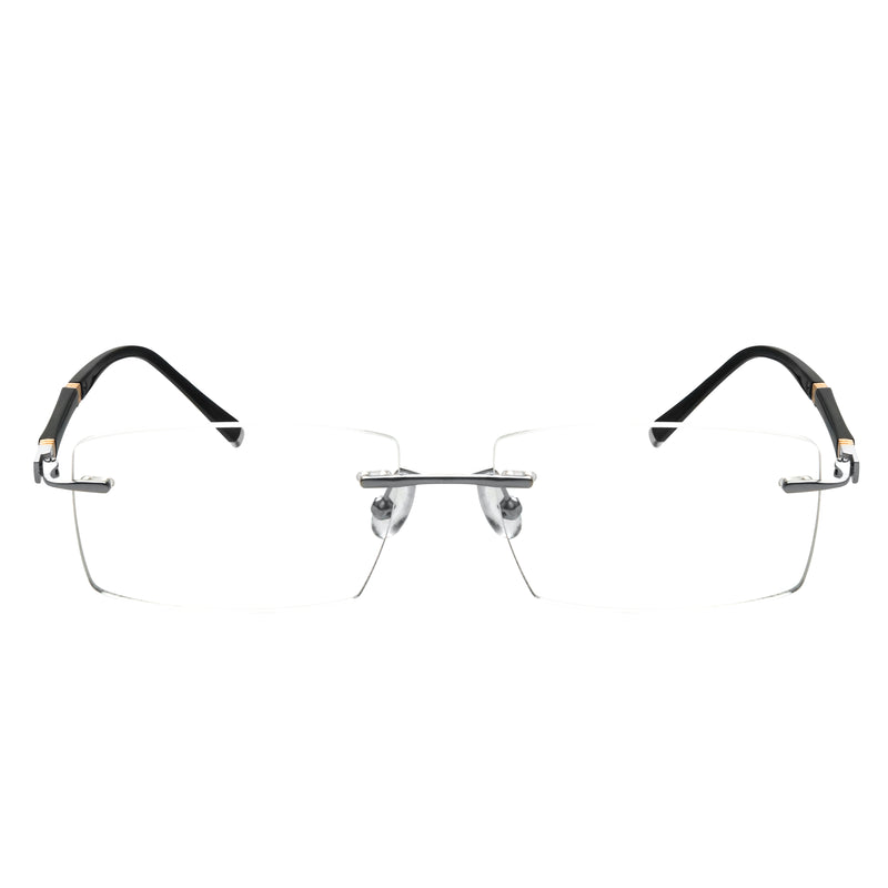 Xavier Rectangle Rimless Glasses