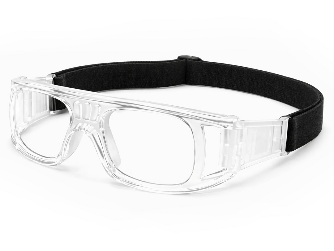 Nikolas Rectangle Acetate Basketball Glasses, Transparent grey