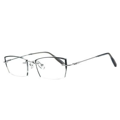 Demetrius Rectangle Rimless Glasses