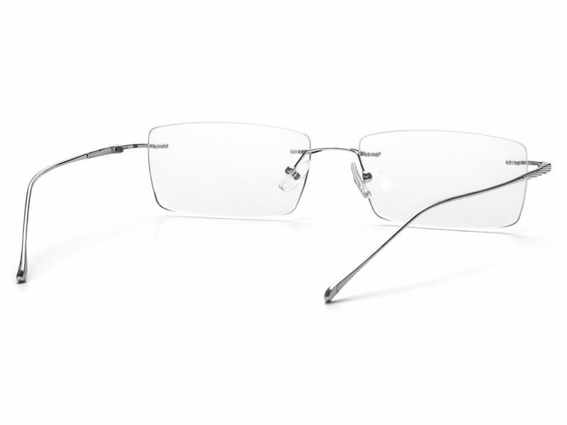 Rectangular Rimmless Glasses Everett Rectangle Metal Rimless Glasses – Optical Factor