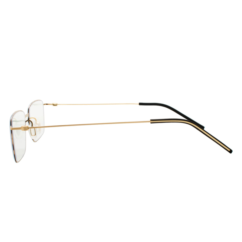 Fisher Rectangle Rimless Glasses