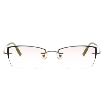 Demetrius Rectangle Rimless Glasses