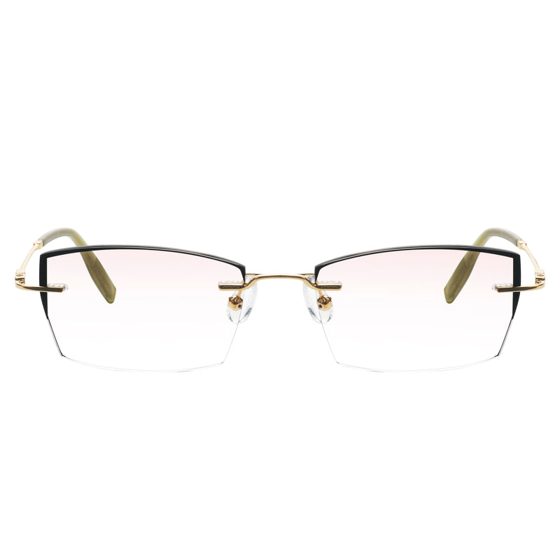 Demetrius Rectangle Rimless Glasses