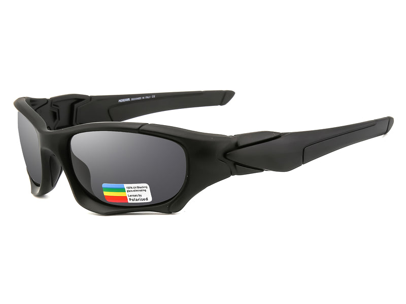 Leigh Prescription Polarized Sports Sunglasses, Black